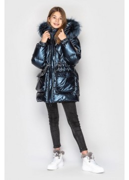 Cvetkov синяя зимняя куртка для девочки Ясмин 3